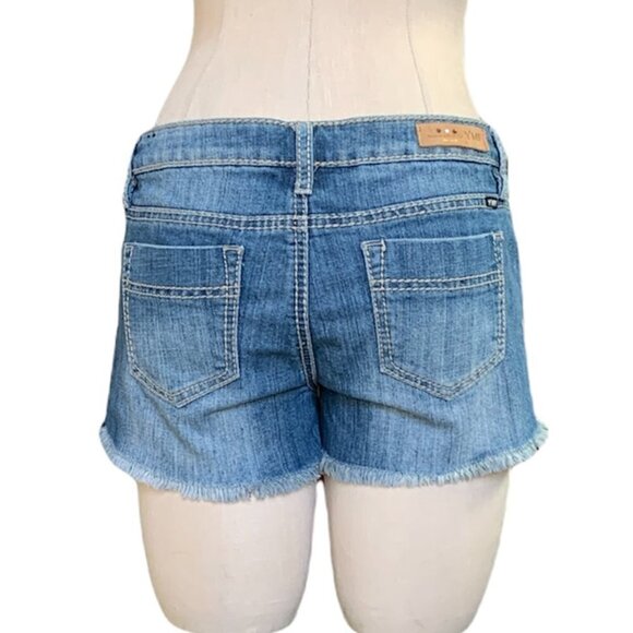 YMI Denim Jean Stars & Stripes Flag Shorts Sz 9 #185H - Picture 4 of 11